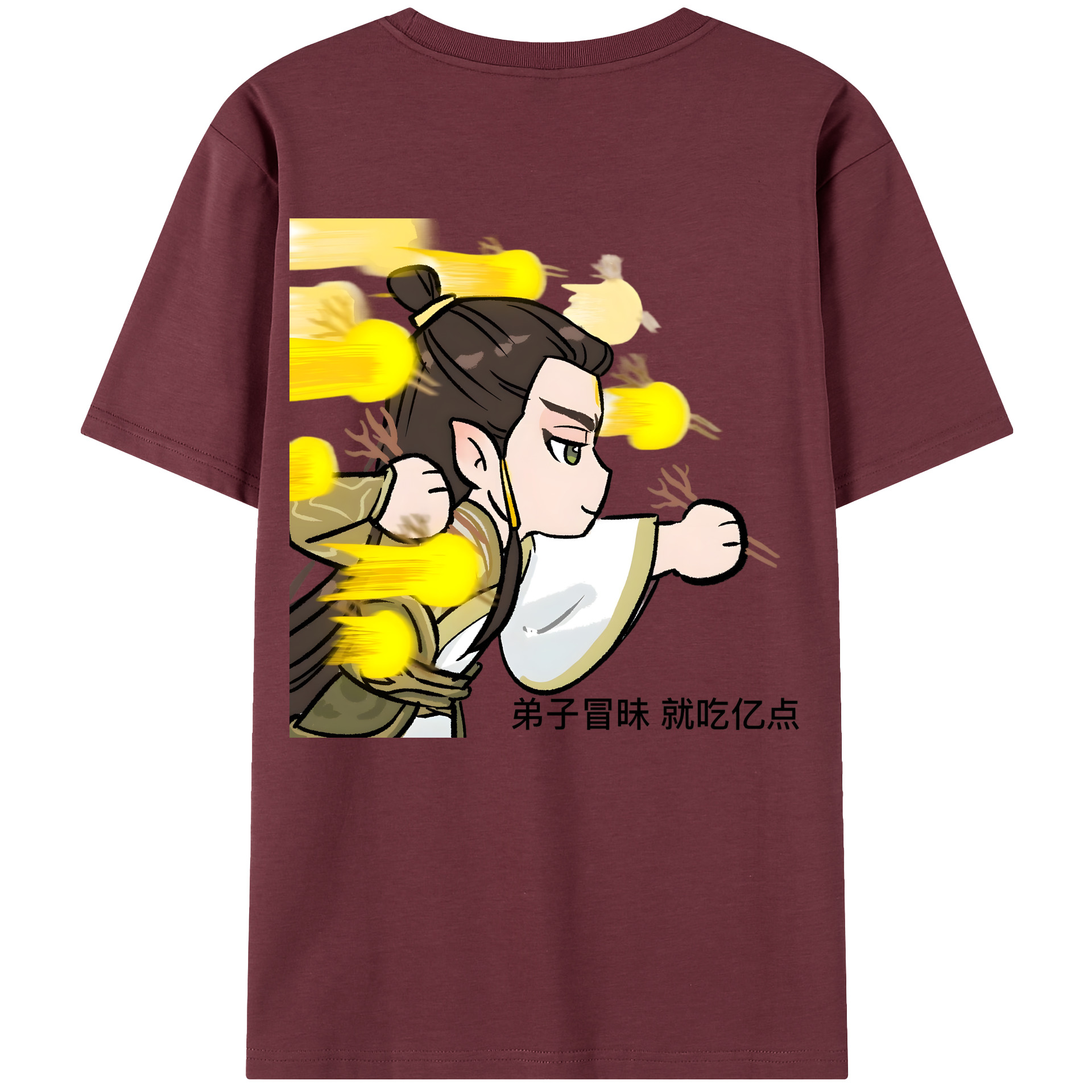 （画像用） Ne Zha 2 ナタ 魔童の大暴れ 綿100％半袖Tシャツ（背面プリント）